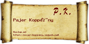 Pajer Koppány névjegykártya